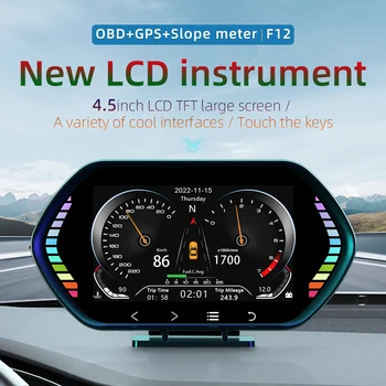 Цифровой инклинометр с подсветкой сенсорной кнопки, Умный GPS-спидометр, Отображение времени недели, Электронный GPS-детектор скорости, запчасти для автомобилей