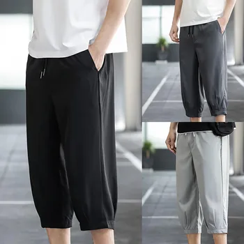 Мужские тонкие брюки Ice Silk из дышащего прямого хлопка Seven Point, летние повседневные брюки, мужские дышащие брюки, мужские активные шорты