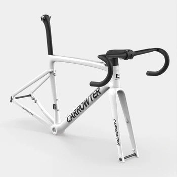 Настройте цвет и логотип Carrowter Disc Road Carbon Frame White и набор рамок велосипедной рамы для руля