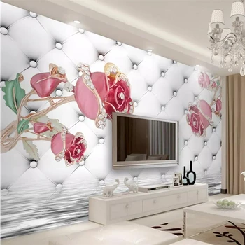 Обои beibehang на заказ обои для гостиной спальни фреска 3d роскошная розовая роза мягкая сумка ювелирные изделия ТВ фон стены