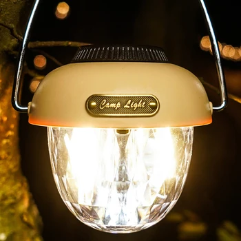 Винтажный светодиодный походный фонарь Портативный уличный атмосферный светильник Type-C USB Перезаряжаемый для пеших прогулок, аварийного выхода на садовую веранду