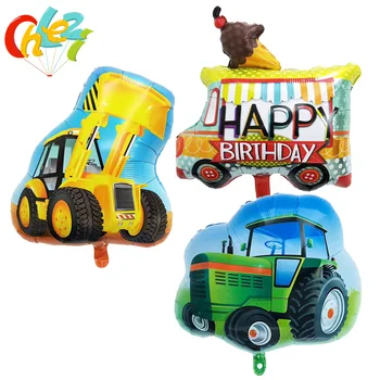 1шт Сельскохозяйственный трактор бульдозер Фольгированные воздушные шары Мороженое автомобиль гелиевый воздушный шар детский душ День рождения украшения Детские игрушки Globos