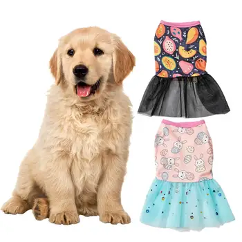Платье для щенков, юбка для домашних животных, юбка из полиэстера, модное платье для домашних животных с рисунком клубничного кролика
