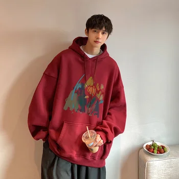 Privathinker Мужские толстовки с цветочным рисунком Модный бренд, свободные толстовки с капюшоном в стиле хип-хоп, одежда для пар, пуловеры в корейском стиле