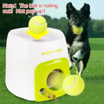 Устройство для запуска собачьих мячей с 1 шт. машиной для подачи корма для тенниса, интерактивная игрушка для медленного кормления, подходящая для кошек и собак