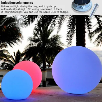 Солнечный светодиодный шар, беспроводные креативные ночные светильники с водонепроницаемым пультом дистанционного управления, перезаряжаемый бассейн, плавающий шар, Романтическая лампа