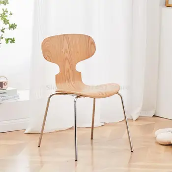 Скандинавский Средневековый Обеденный стул, Креативная спинка из массива Дерева для взрослых, Муравьиный стул, Современный Простой стул для кофейни с молоком и чаем