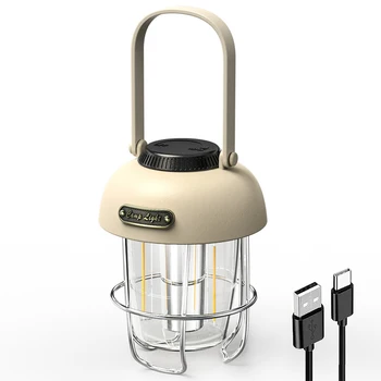 Светодиодный Фонарь для кемпинга Type-C, зарядка через USB, Водонепроницаемый Подвесной Фонарь для кемпинга 2000 мАч 270лм, 3 Режима наружного освещения