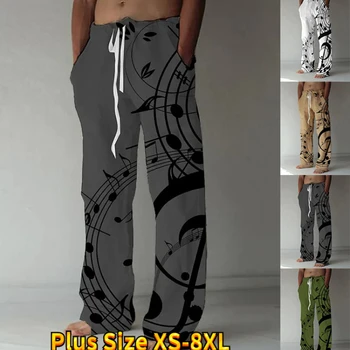 Авангардные уличные брюки с элементами хип-хопа с набивным рисунком, эластичные Свободные мужские брюки XS-8XL