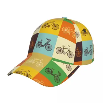 Винтажные Красочные Велосипеды Одежда для езды на велосипеде Бейсболка Стильная Бейсболка Snapback Для мужчин и женщин Летняя Регулируемая посадка