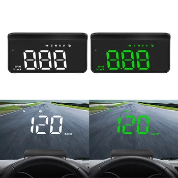 Автомобильный цифровой GPS-спидометр M1, головной дисплей, миль/ч/км, предупреждение о превышении скорости, белый/зеленый ЖК-дисплей