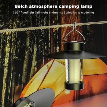Фонарик Походная Лампа с Крючком LED Triangle Light 3 Передачи Световой Режим IXP4 Водонепроницаемый для Ночного отдыха на открытом воздухе для Рыбалки Скалолазания