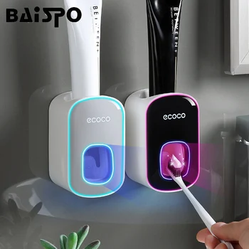 BAISPO Настенный автоматический дозатор зубной пасты Пластиковый держатель для удобной соковыжималки зубной пасты для домашних наборов аксессуаров для ванной комнаты