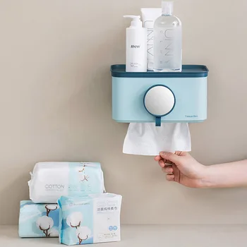 Держатель для туалетной бумаги в ванной, Многофункциональная водонепроницаемая коробка для санитарной бумаги, Бытовой Настенный ящик для хранения унитаза с зеркалом