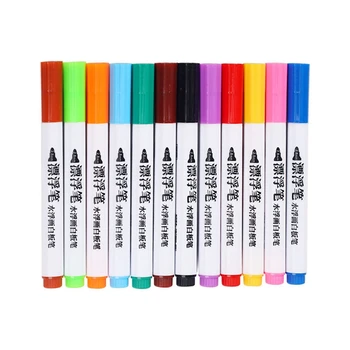 12 Цветов Волшебная ручка для рисования водой, стираемый маркер, сухая ручка для доски на водной основе, нетоксичная ручка для рисования