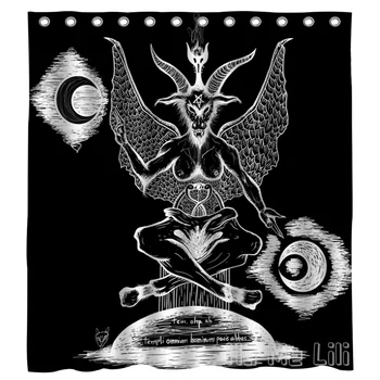 Демонический Козел, Темный Сатана, Занавеска для душа От Ho Me Lili, Храм Мира, Отец Света, Пентаграмма, Луна, Солнце, Водонепроницаемый Декор для ванной