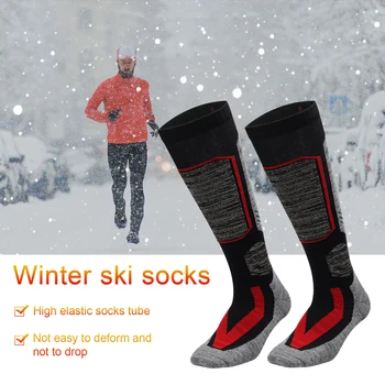 1 пара зимних лыжных носков в холодную погоду, мягкие носки, теплые дышащие, для зимних видов спорта, сноубординга, катания на лыжах, альпинизма, пеших прогулок