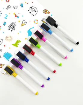 8 цветов стираемого магнитного маркера для белой доски, маркер для классной доски, мел, стеклокерамика, Офисный школьный художественный маркер, канцелярские принадлежности