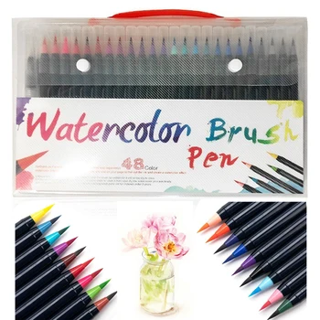 Мысы 48 цветов кисти ручки акварельные маркеры с гибкой нейлоновой кисти художественные материалы для иллюстраций, каллиграфии