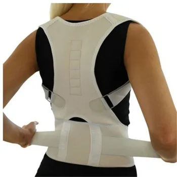 Регулируемый Магнитный корректор осанки, поддерживающий спину, Поясной бандаж, плечевой поясничный ремень, облегчающий осанку, триммер для талии