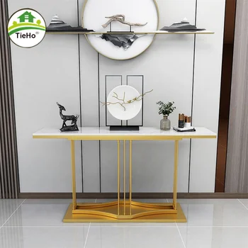 Роскошный Шиферный узкий приставной столик в прихожей, консольный столик в гостиной, современный минималистичный Длинный стеллаж для хранения домашней мебели