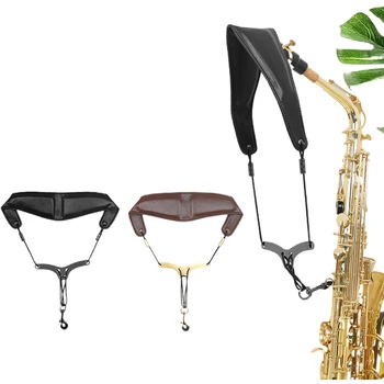 Шейный ремешок для саксофона с нескользящей металлической пряжкой EVA для подвешивания саксофона/плечевой ремень духового инструмента