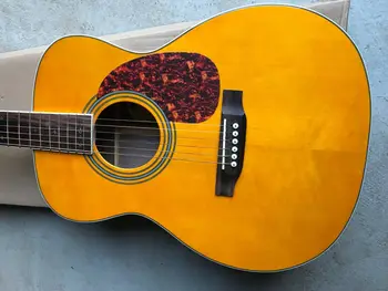Китайская гитарная фабрика, изготовленная на заказ, новая акустическая гитара из массива ели, желтая, D тип 28, модель 41 
