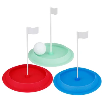 Тренировочная Лунка для гольфа Из Мягкой резины Во всех направлениях с Белым Флажком-мишенью, Лунка Для гольфа с Синими, Зелеными и красными Учебными пособиями