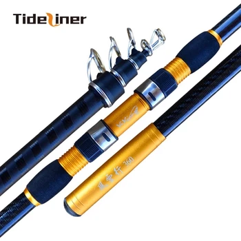 Tideliner 2,4 м-4,5 м телескопическая удочка для серфинга из высокоуглеродистого волокна, спиннинговая удочка для серфинга, рыболовные снасти, удочки