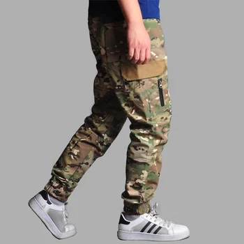 Весенне-осенний мужской камуфляжный комбинезон Army Fan Combat Training, тактические брюки-карго для занятий спортом на открытом воздухе, тонкие военные брюки