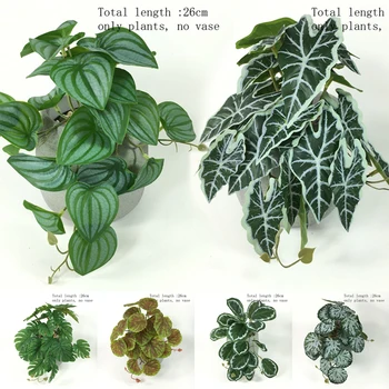 Имитация растений для террариума рептилий, пластиковый лист, ротанговый сейф с присоской для украшения дома для террариума рептилий