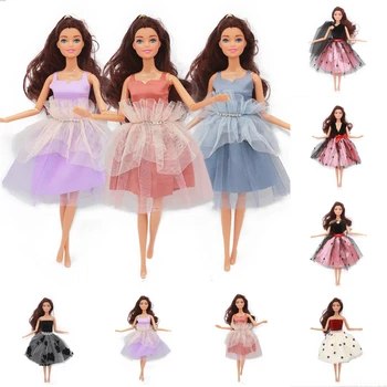 Модная юбка из 1 шт., современное платье, повседневная одежда, кружевная одежда для вечеринок, аксессуары для куклы Барби длиной 30 см, игрушки для переодевания.