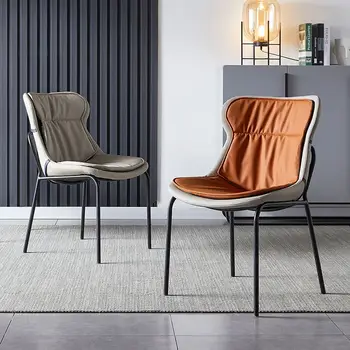 Современные минималистичные Металлические обеденные стулья для столовой, скандинавский дизайн, легкая роскошная мебель для гостиной, стул со спинкой
