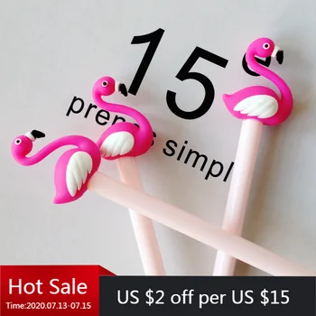 30 Шт Корейская Креативная Мультяшная Черная Авторучка Flamingo Signature Pen Маленький Свежий Милый Красный Лебедь Нейтральная Ручка Kawaii School