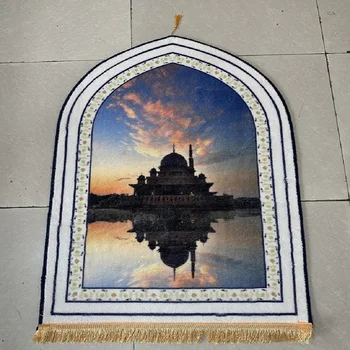 Новый молитвенный коврик для мусульман в Рамадан 70 *110 см, Ковры для поклонения на коленях из полиэстера, нескользящие Мягкие переносные дорожные молитвенные коврики