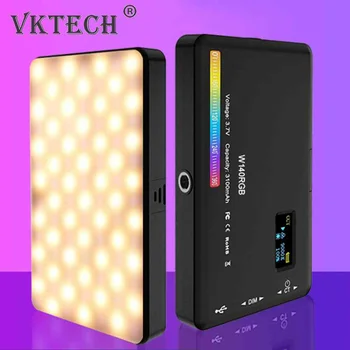 RGB Светодиодная лампа для видеосъемки, Регулируемый светильник для фотокамеры, Портативный холодный башмак, многофункциональный USB-аккумулятор для прямой трансляции