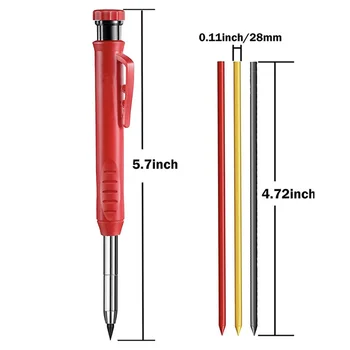 Инструменты для карандашей для деревообработки, твердый плотницкий карандаш, механический карандаш, плотницкие инструменты для разметки глубоких отверстий, встроенная точилка
