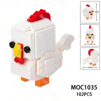 102 шт. Креативная серия Строительные блоки Chicken MOC Модели животных 