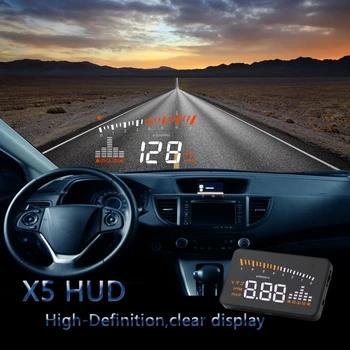 Автомобильный HUD головной дисплей Цифровой автомобильный спидометр Интерфейс OBD2 II Сигнализация превышения скорости GPS спидометр X5 3 