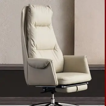Кресло босса, кожаное кресло для домашнего офиса, легкое роскошное удобное компьютерное кресло с откидной спинкой, вращающееся кресло, кресло для учебы, большое