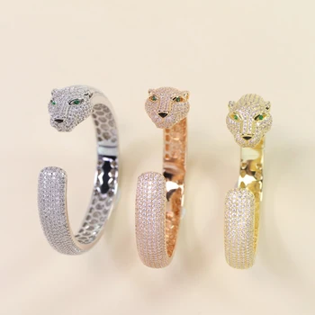 Классический Леопардовый браслет с бриллиантами, Преувеличенный Переработанный Винтажный браслет, подарок любителям украшений на День рождения для мужчин и женщин