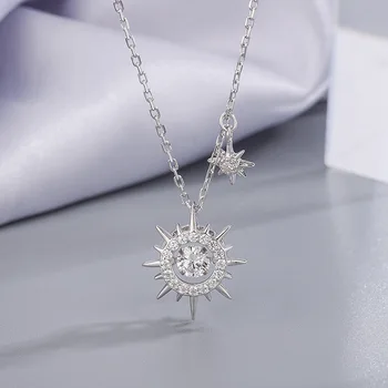 Ожерелье с блестящим Солнцем, Корейские креативные украшения с кристаллами Подсолнуха, ожерелье-чокер на шею, ожерелья для женщин, модные ювелирные изделия, подарки