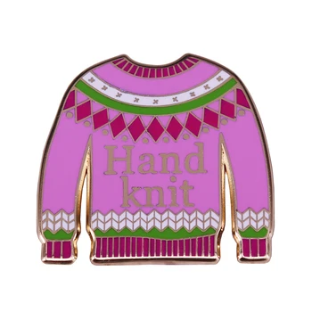 Значок для свитера ручной вязки, эмалевая булавка для вязания крючком, красивые художественные украшения kinitting
