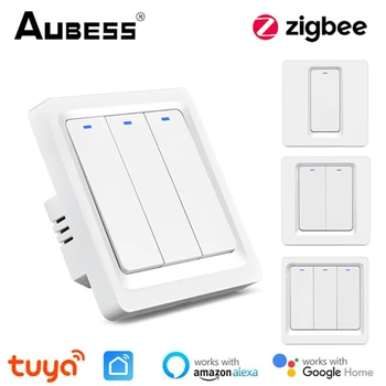 Tuya ZigBee EU Smart Light Сенсорный Выключатель Нейтрального Провода /Нейтральный Провод Не Требуется Smart Life Control Работает С Alexa Google Home