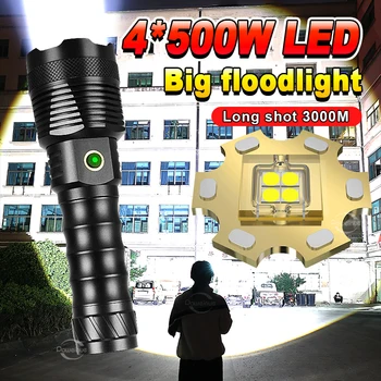 Самый мощный фонарик с Usb зарядкой Ультра Мощный фонарик, Тактический фонарь, Светодиодная перезаряжаемая лампа, факел, освещение 1500 м