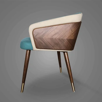 Скандинавский стиль Современное кресло с деревянной металлической ножкой Ресторан Роскошная Ткань Бар Кафе Семейная Столовая Мебель для гостиной Sillas FGM