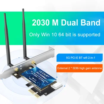 EDUP 2030MPCI WiFi Сетевая Карта PCI-E 802.11ax/ac Двухдиапазонная Беспроводная 2,4 G/5 ГГц Intel AX 200 PCI Express WiFi Bluetooth Адаптер
