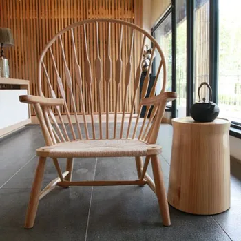Скандинавский стул с павлином, стулья для гостиной из массива дерева, мебель для гостиной, минималистичное современное кресло со спинкой, кресло для отдыха