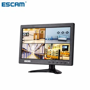 ESCAM T10 10-дюймовый TFT ЖК-Монитор 1024x600 с VGA HDMI-совместимым AV BNC USB для ПК CCTV Камера Безопасности