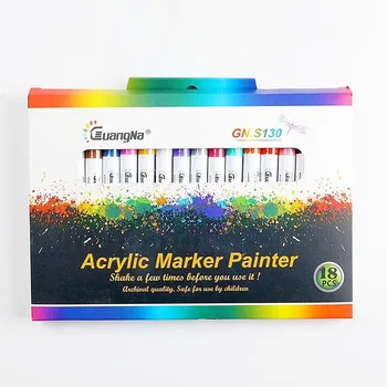 18 цветов/ набор Акриловых маркеров 0,7 мм на керамическом камне Стекле керамической чашке дереве ткани Холсте для рисования подробными маркерами